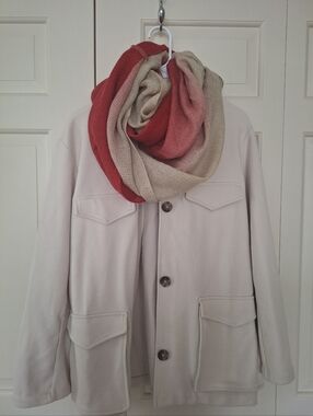 Ombre Pink and Beige Infinity Scarf